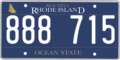 RI license plate 888715