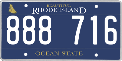 RI license plate 888716