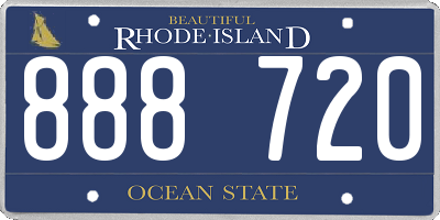 RI license plate 888720
