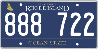 RI license plate 888722