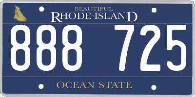 RI license plate 888725