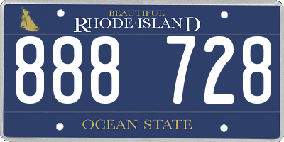 RI license plate 888728