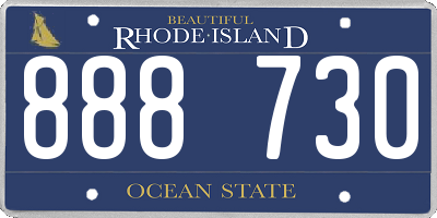 RI license plate 888730
