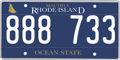 RI license plate 888733