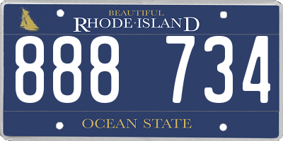 RI license plate 888734