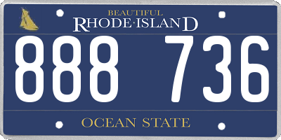 RI license plate 888736