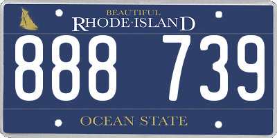 RI license plate 888739