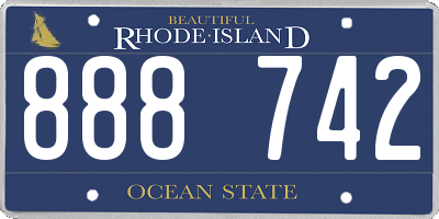 RI license plate 888742