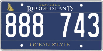 RI license plate 888743