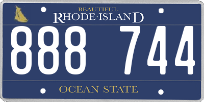 RI license plate 888744