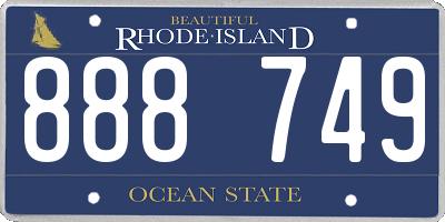 RI license plate 888749