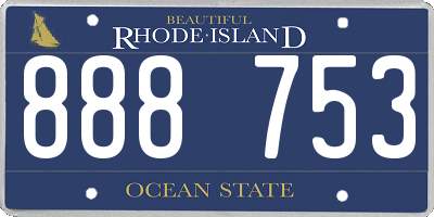 RI license plate 888753