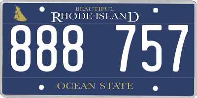 RI license plate 888757