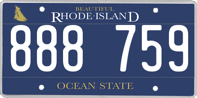 RI license plate 888759