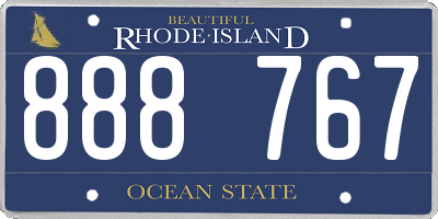 RI license plate 888767
