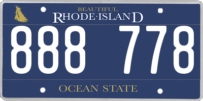 RI license plate 888778