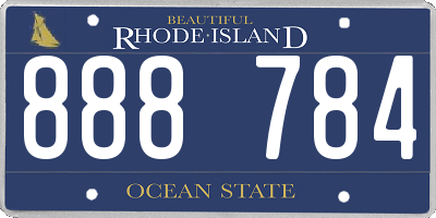 RI license plate 888784