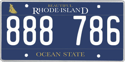 RI license plate 888786