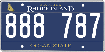 RI license plate 888787
