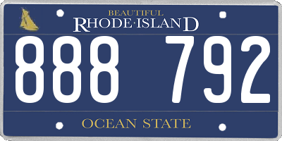 RI license plate 888792