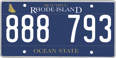 RI license plate 888793