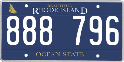 RI license plate 888796