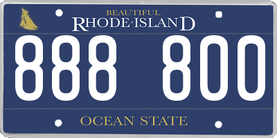 RI license plate 888800