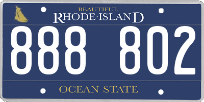 RI license plate 888802