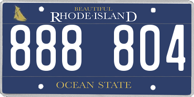 RI license plate 888804