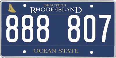 RI license plate 888807
