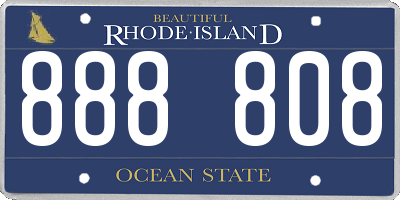 RI license plate 888808