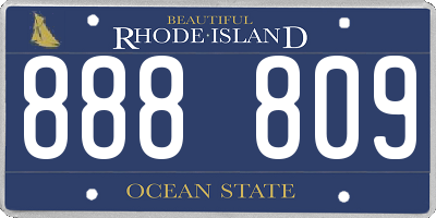 RI license plate 888809
