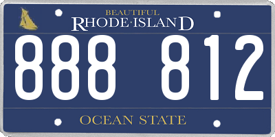 RI license plate 888812