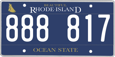 RI license plate 888817