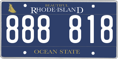 RI license plate 888818