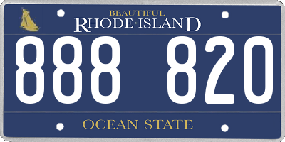 RI license plate 888820