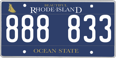 RI license plate 888833
