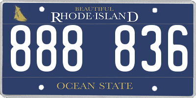 RI license plate 888836