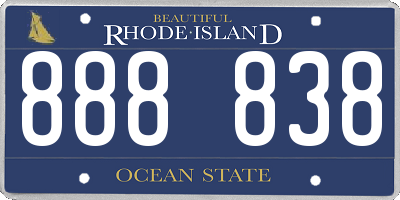 RI license plate 888838
