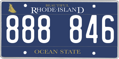 RI license plate 888846