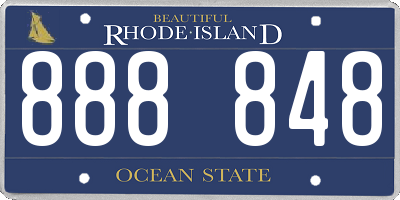 RI license plate 888848