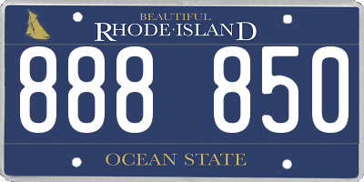 RI license plate 888850