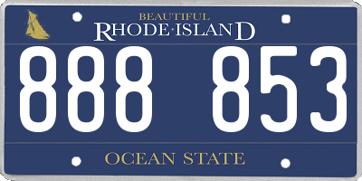 RI license plate 888853