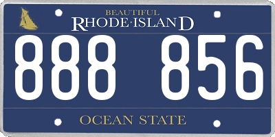 RI license plate 888856