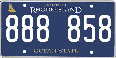 RI license plate 888858