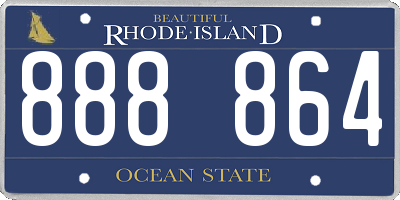RI license plate 888864