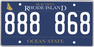 RI license plate 888868
