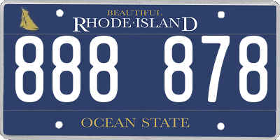 RI license plate 888878
