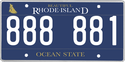 RI license plate 888881