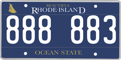 RI license plate 888883